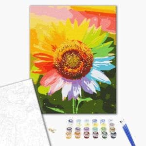 Malowanie po numerach Tęczowy słonecznik