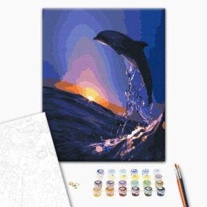 Malowanie po numerach Zachód słońca delfina