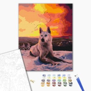 Malowanie po numerach Arktyczny Wilk