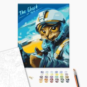 Malowanie po numerach Kotyk Duch Kijowa ©Marianna Pashchuk