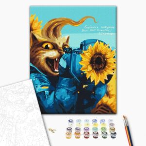 Malowanie po numerach Kot to współczesny Kozak ©Marianna Pashchuk