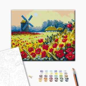 Malowanie po numerach Pole maków