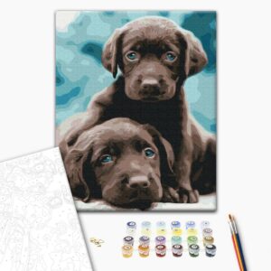 Malowanie po numerach Niebieskookie szczenięta