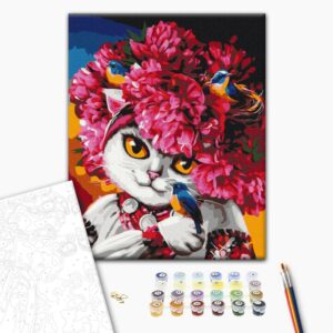 Malowanie po numerach Kwitnąca kotka © Marianna Pashchuk