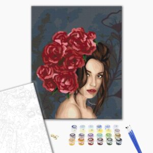 Malowanie po numerach Dama w różach