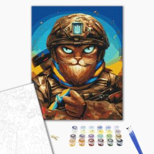 Malowanie po numerach Odważny kot © Marianna Pashchuk