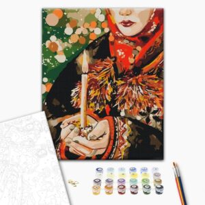 Malowanie po numerach Świeca bożonarodzeniowa ©Karina Zimina