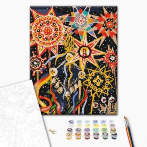 Malowanie po numerach Gwiazda bożonarodzeniowa ©Karina Zimina