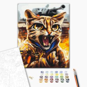 Malowanie po numerach Lampart kot © Marianna Pashchuk