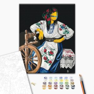 Malowanie po numerach Kręcona lalka z obracającym się kołem ©Valeriya Macarenco