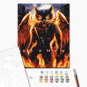 Malowanie po numerach Kot niezniszczalny Bakhmut ©Marianna Pashchuk