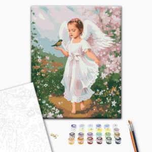 Malowanie po numerach Aniołek z ptaszkiem