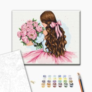 Malowanie po numerach Piwonie w prezencie © Alla Berezovska