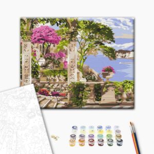 Malowanie po numerach Kwiaty w ogrodzie