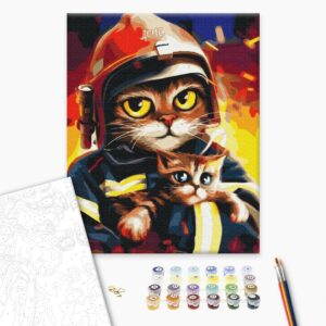 Malowanie po numerach Kot Państwowego Pogotowia Ratunkowego © Marianna Pashchuk