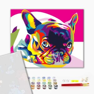 Malowanie po numerach Premium Rainbow french bulldog