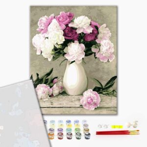 Malowanie po numerach Premium Delicate peonies