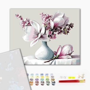 Malowanie po numerach Premium Magnolie w wazonie