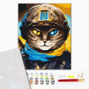 Malowanie po numerach Premium Cat Defender ©Marianna Pashchuk
