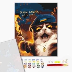 Malowanie po numerach Premium Rebel cat ©Marianna Pashchuk