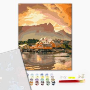 Malowanie po numerach Premium Cozy sunset in Norway