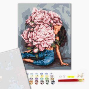 Malowanie po numerach Premium Whirlpool of peonies @Daria Mikhailishina