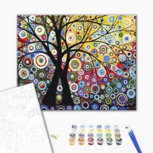 Malowanie po numerach Premium Drzewo szczęścia
