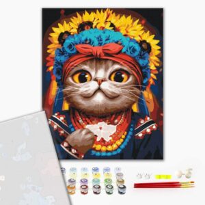 Malowanie po numerach Premium Cat Author ©Marianna Pashchuk