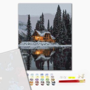 Malowanie po numerach Premium Ośnieżony dom