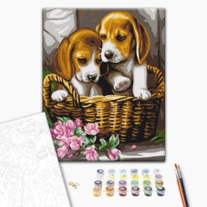 Malowanie po numerach Premium Para w koszyku.