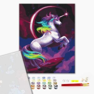 Malowanie po numerach Premium Fabulous rainbow unicorn