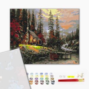 Malowanie po numerach Premium Dom w lesie