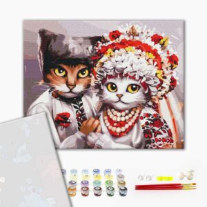 Malowanie po numerach Premium Wedding of Ukrainian cats  ©Marysha_art