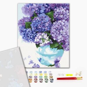 Malowanie po numerach Premium Hortensja w niebieskiej doniczce