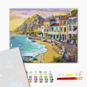 Malowanie po numerach Premium Nadmorska miejscowość