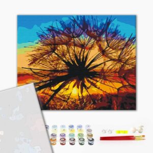 Malowanie po numerach Premium mniszek lekarski o zachodzie lata