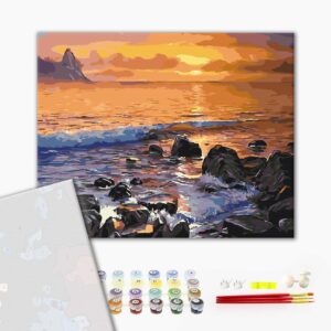 Malowanie po numerach Premium Kamienisty brzeg