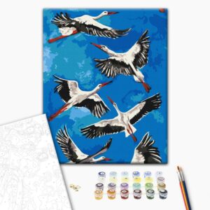 Malowanie po numerach Bociany © Karina Zimina