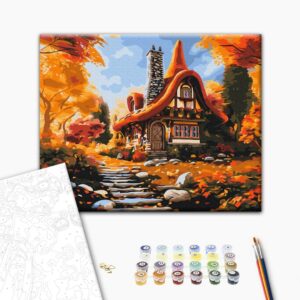 Malowanie po numerach Chata jesienią