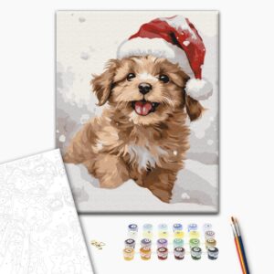 Malowanie po numerach Śnieżny szczeniak