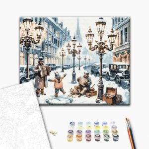 Malowanie po numerach Pewnego razu na zaśnieżonej ulicy