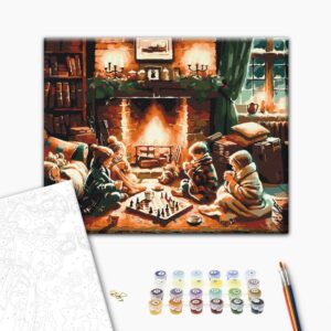 Malowanie po numerach Gdy na zewnątrz szaleje śnieżyca