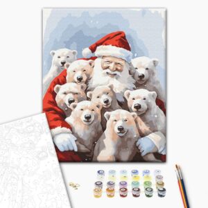 Malowanie po numerach Przyjaciele Świętego Mikołaja