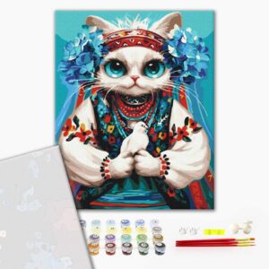 Malowanie po numerach Premium Kot wolności © Marianna Pashchuk