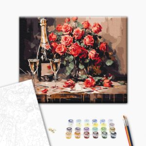 Malowanie po numerach Szampan dla dwojga