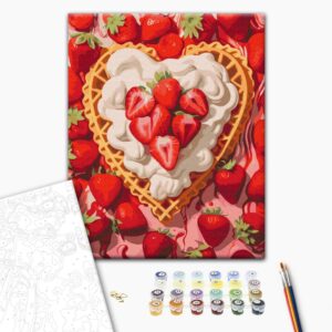 Malowanie po numerach Truskawki i śmietana