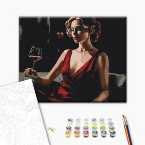 Malowanie po numerach Czerwony akcent