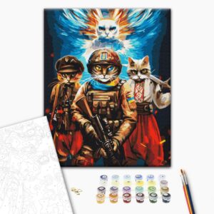 Malowanie po numerach Wojownicze koty © Marianna Pashchuk