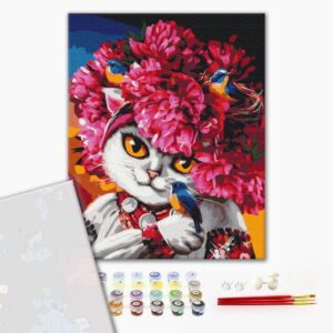 Malowanie po numerach Premium Kwitnący kot ©Marianna Pashchuk