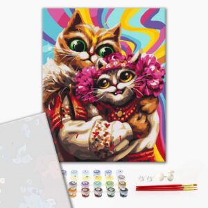 Malowanie po numerach Premium Lutowe koty © Marianna Pashchuk